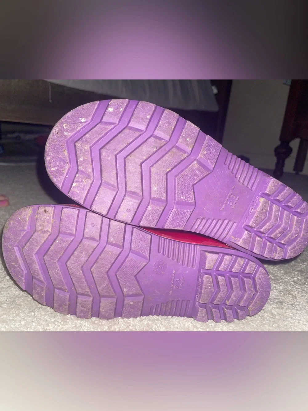 Kids Waterproof Rain Boots in Bright Pink